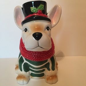 French Bulldog Holiday Cookie Jar